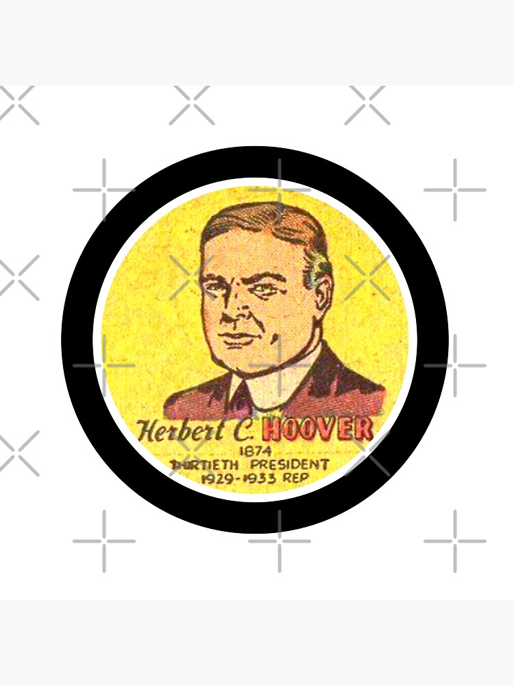 "President Herbert C Hoover Cartoon Sticker" Poster for Sale by pandaapolitics Redbubble