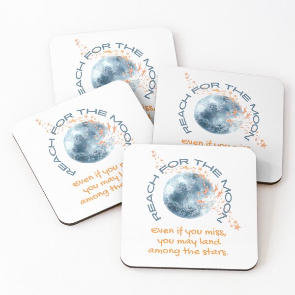Item preview, Reach for the moon. Even if you miss, you may land among the stars. (LIGHT COLOURS) designed and sold by Scribblehound.