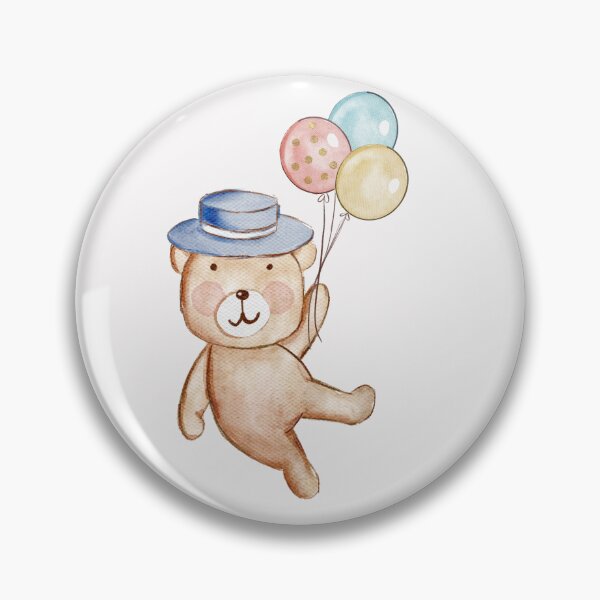 Item preview, Cute Teddy Bear with Balloons. designed and sold by HappyLifeCreate.
