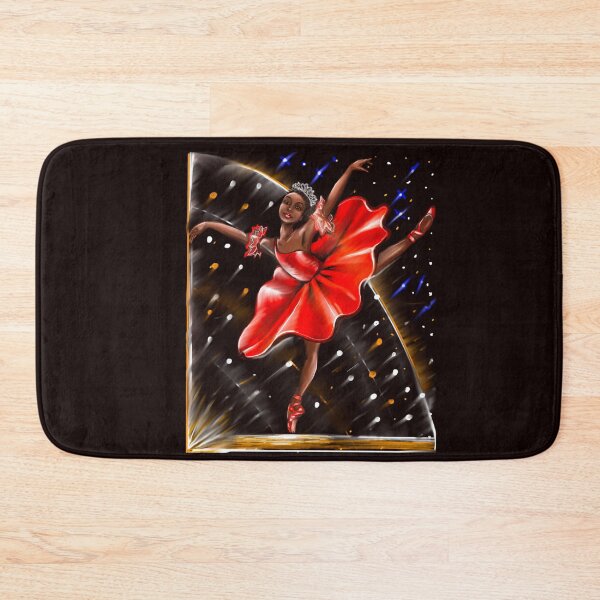 Item preview, Ballet, African American black ballerina dancing in red pointe shoes - brown skin ballerina  designed and sold by Artonmytee.
