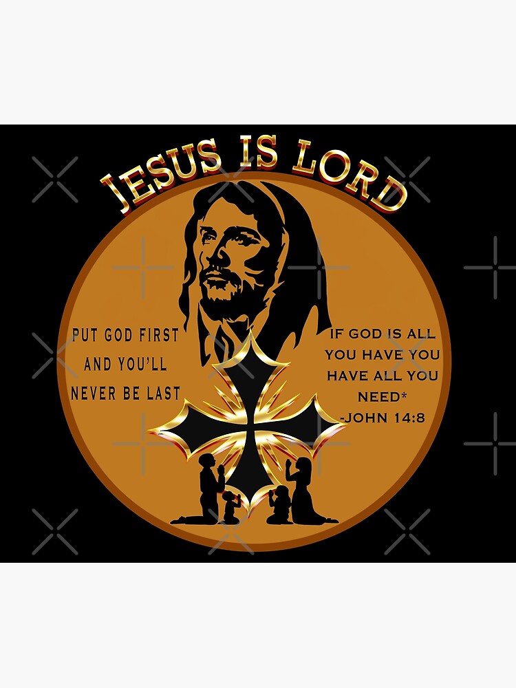 "Jesus Is Lord Jesus Is Lord Gold Font Gold Font " Poster for Sale