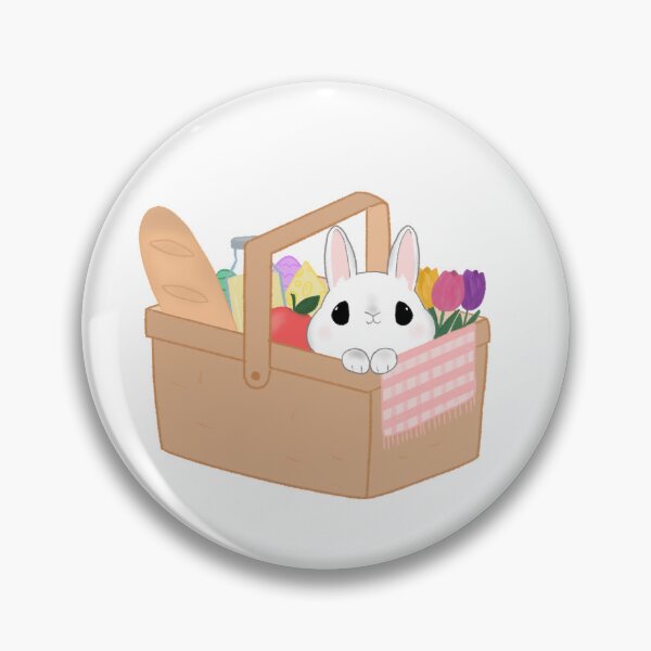 Artikelvorschau, Hase im Picknickkorb entworfen und verkauft von Cattodoodles.