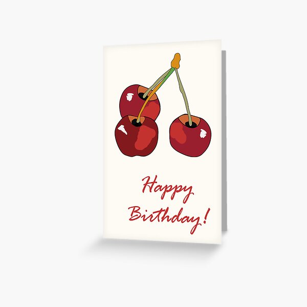 Item preview, Cherry birthday card designed and sold by philipinct.