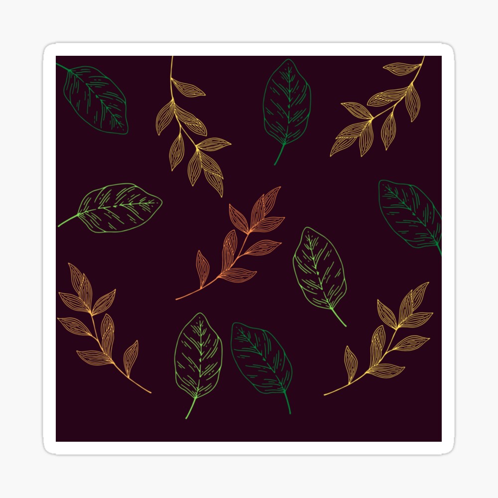 Tropical Leaves Dark Wine Color Background