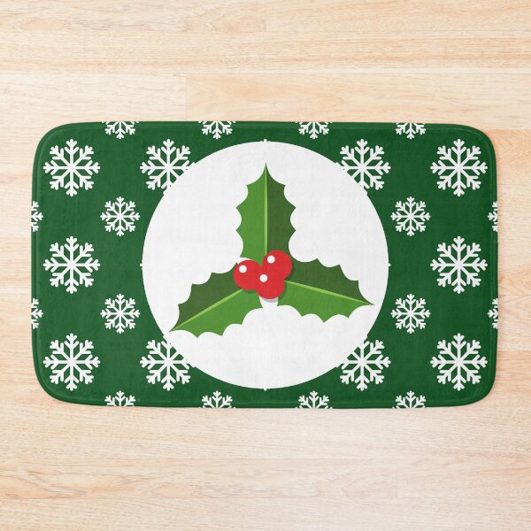 Item preview, Christmas / Winter Holly Snowflakes Green designed and sold by BirdAtWork.