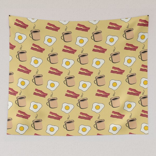Item preview, Coffee bacon and eggs breakfast pattern designed and sold by Thegentleshop.