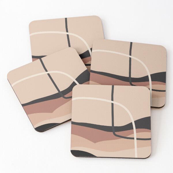 Item preview,  Natural Minimalist Pink Landscape Nature Mounted Print designed and sold by zedonee.