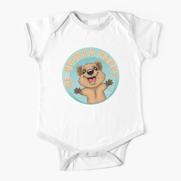 Be Quokka Happy Short Sleeve Baby One-Piece