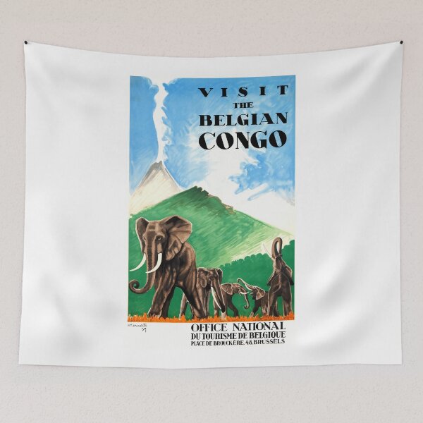 Item preview, 1939 Belgian Congo Elephants Travel Poster designed and sold by retrographics.
