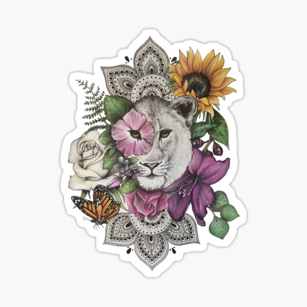 FLOWER STICKER – LOVE & LION