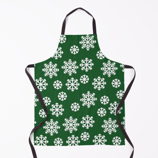 Item preview, Christmas / Winter White Big Snowflakes Pattern Green designed and sold by BirdAtWork.
