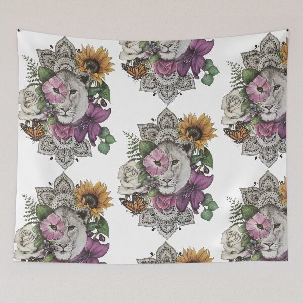 Item preview, Lioness Floral Mandala  designed and sold by sabelsstudio.