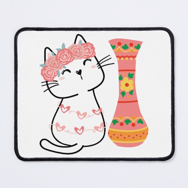 Item preview, Cat with flowers designed and sold by EMIPRINCESS.