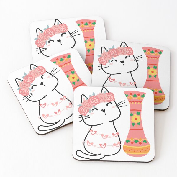 Item preview, Cat with flowers designed and sold by EMIPRINCESS.