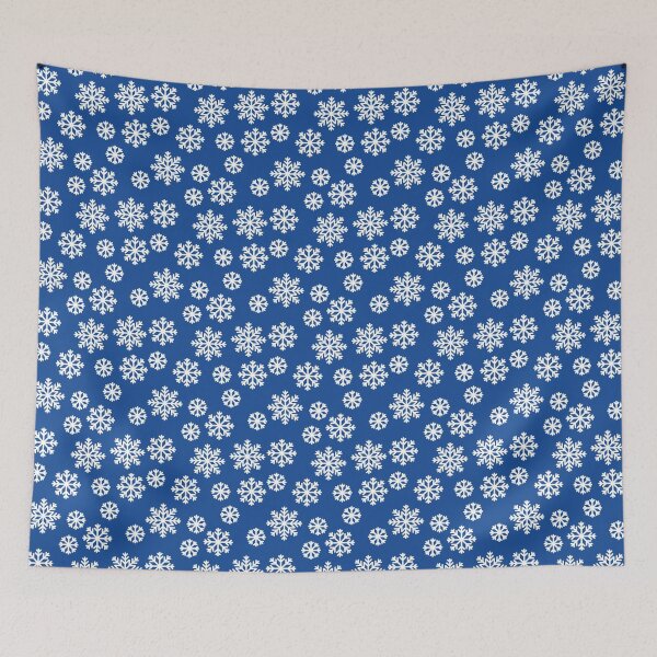 Item preview, Christmas / Winter White Snowflakes Pattern Blue designed and sold by BirdAtWork.