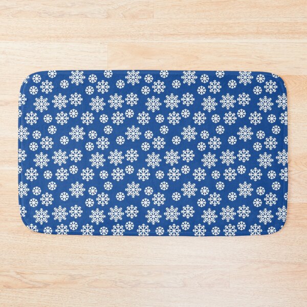 Item preview, Christmas / Winter White Snowflakes Pattern Blue designed and sold by BirdAtWork.