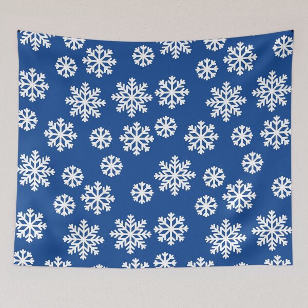 Item preview, Christmas / Winter Big White Snowflakes Pattern Blue designed and sold by BirdAtWork.