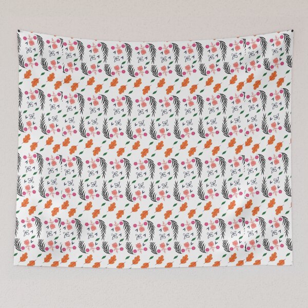 Item preview, roses a floral pattern in pink green black and orange - Leaves Patterns designed and sold by Heavdaiin.