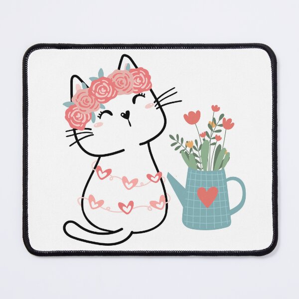 Item preview, Cat with flowers designed and sold by EMIPRINCESS.