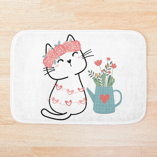 Item preview, Cat with flowers designed and sold by EMIPRINCESS.