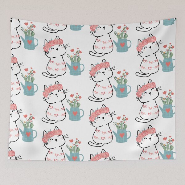 Item preview, Cat with flowers designed and sold by EMIPRINCESS.