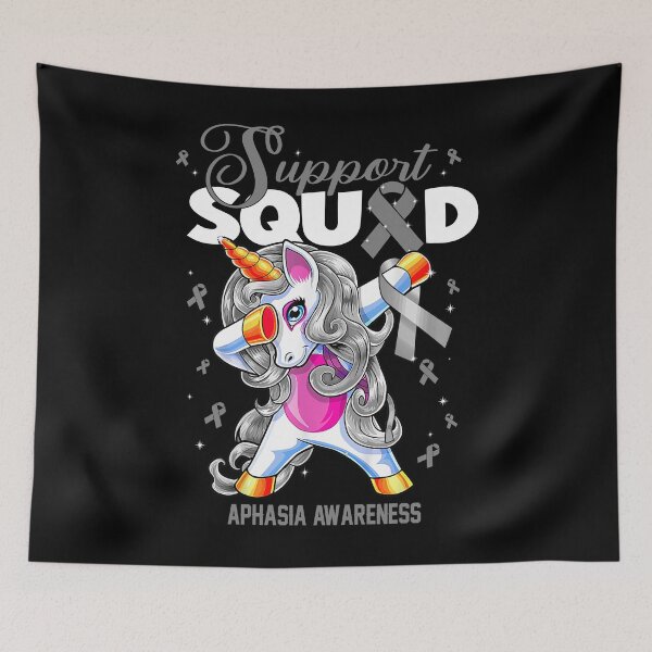 Item preview, Cute Unicorn Support Squad Aphasia Awareness Men Women Kid designed and sold by tenjun16.