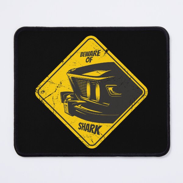 Item preview, Beware of shark sign with a car.  designed and sold by etraveler.