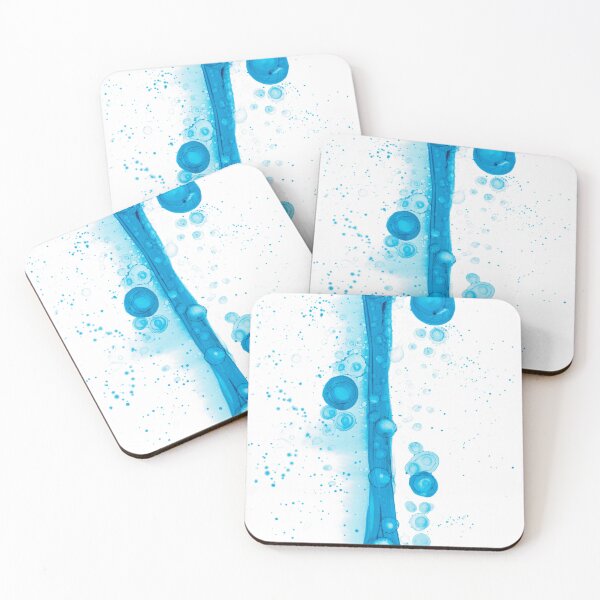 Item preview, Turquoise Abstract 4322 with bubbles Alcohol Ink Modern Painting by Herzart designed and sold by herzart.