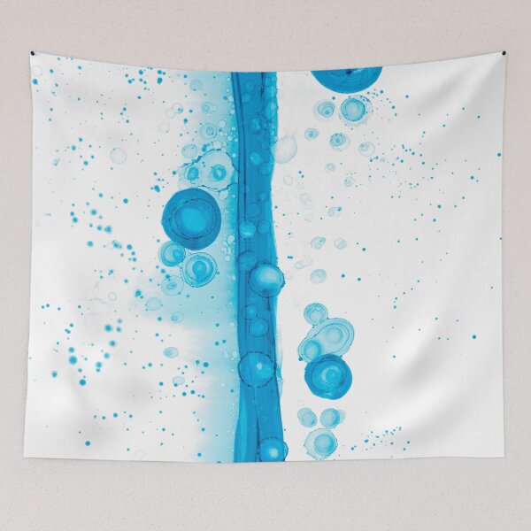 Item preview, Turquoise Abstract 4322 with bubbles Alcohol Ink Modern Painting by Herzart designed and sold by herzart.