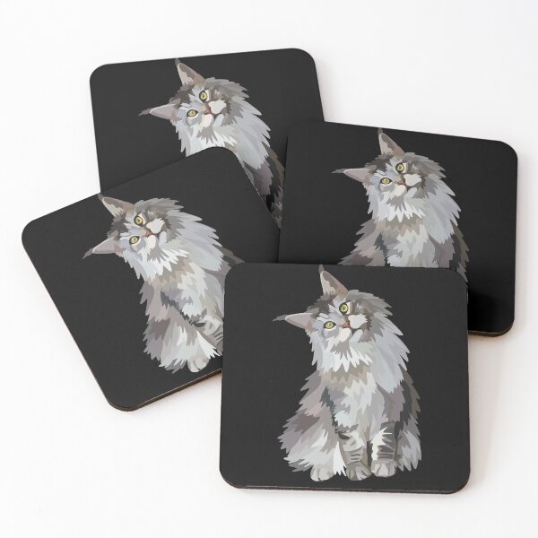Artikelvorschau, Maine Coon - digitale Illustration entworfen und verkauft von TLGdrawings.