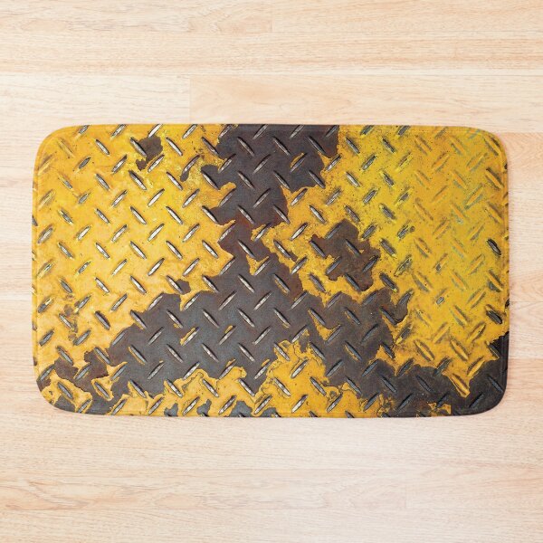 Item preview, Diamond plate with worn yellow color. designed and sold by Luggnagg.