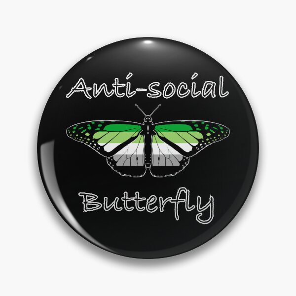 Item preview, Anti-social Butterfly in Aromantic Flag Colours designed and sold by JayneMcAvaney.