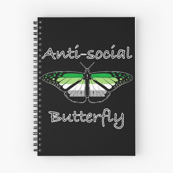 Item preview, Anti-social Butterfly in Aromantic Flag Colours designed and sold by JayneMcAvaney.