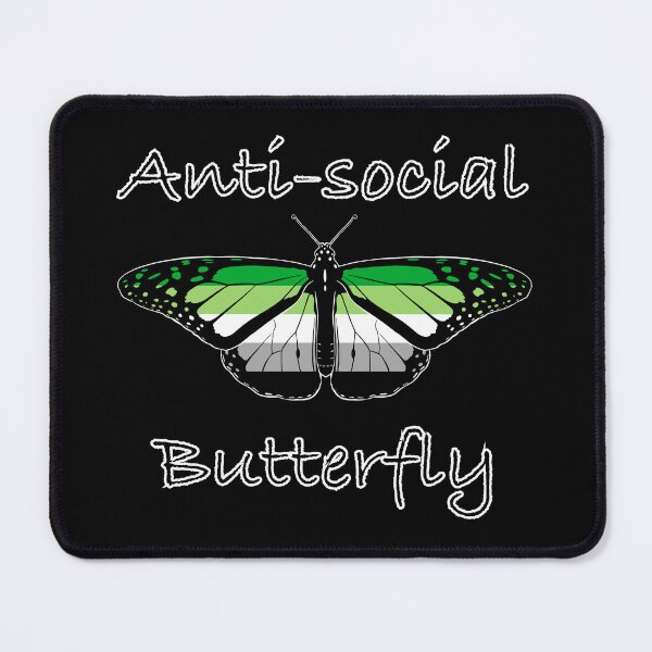 Item preview, Anti-social Butterfly in Aromantic Flag Colours designed and sold by JayneMcAvaney.
