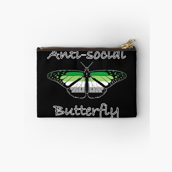 Item preview, Anti-social Butterfly in Aromantic Flag Colours designed and sold by JayneMcAvaney.