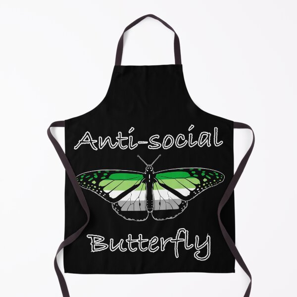 Item preview, Anti-social Butterfly in Aromantic Flag Colours designed and sold by JayneMcAvaney.