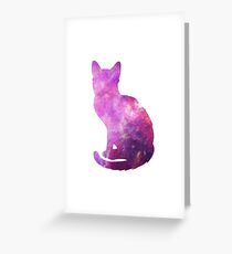 Tarjeta de felicitación Gato galaxia