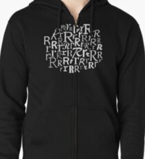 R | Typography (Black) Zipped Hoodie