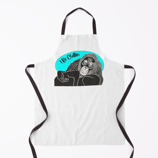 Item preview, Funny Laid-Back Orangutan, I Be Chillin’, Blue background designed and sold by hjsmith.