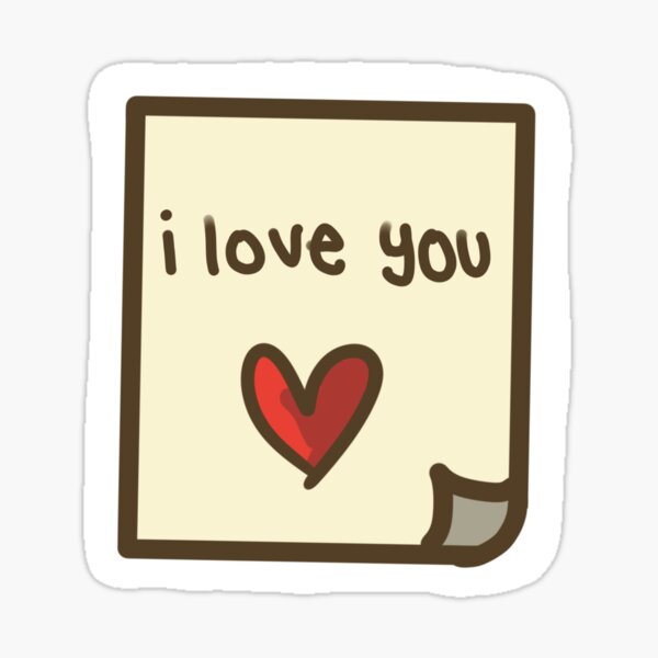 "I love you sticky note" Sticker by littlemelvin Redbubble