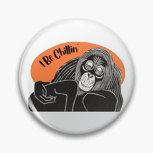 Item preview, Funny Laid-Back Orangutan, I Be Chillin’, Orange background designed and sold by hjsmith.