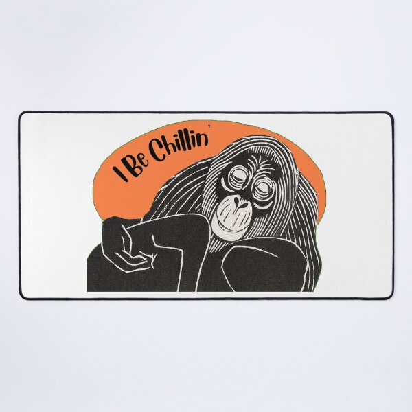 Item preview, Funny Laid-Back Orangutan, I Be Chillin’, Orange background designed and sold by hjsmith.