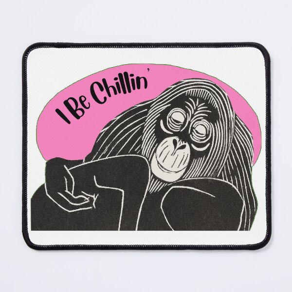 Item preview, Funny Laid-Back Orangutan, I Be Chillin’, Pink background designed and sold by hjsmith.