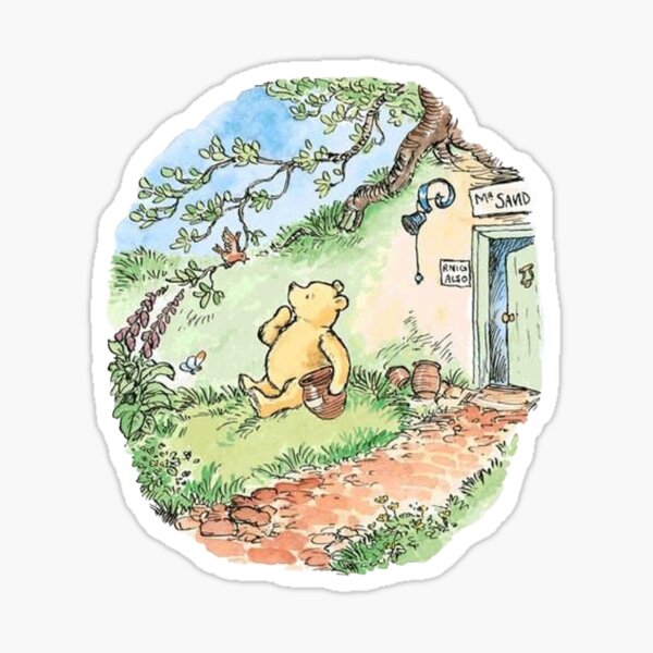 AA Milne, Rainy Day, Puddles Quote, Wall Art Stickers Decal, Winnie the  Pooh