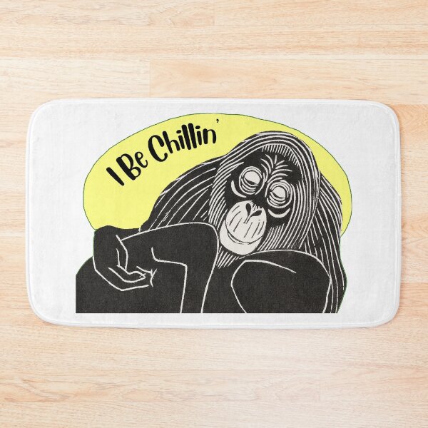 Item preview, Funny Laid-Back Orangutan, I Be Chillin’, Yellow background designed and sold by hjsmith.