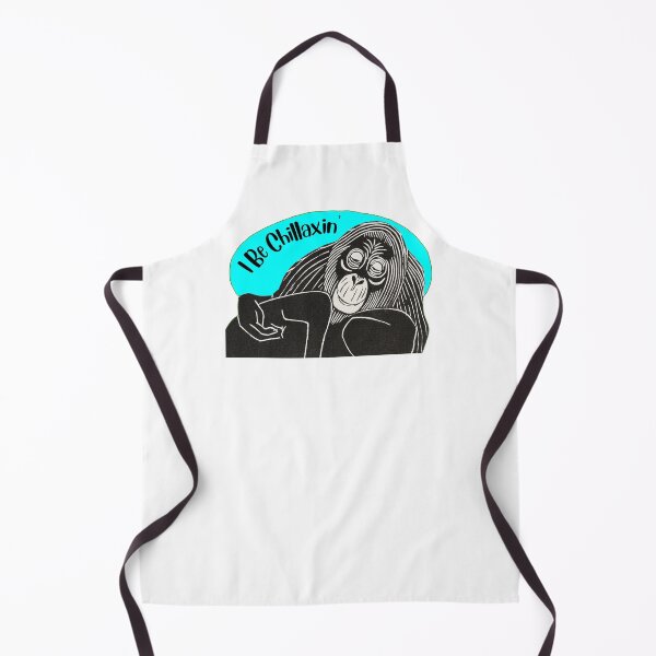 Item preview, Funny Laid-Back Orangutan, I Be Chillaxin’, Blue background designed and sold by hjsmith.