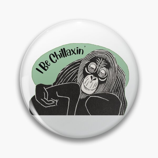 Item preview, Funny Laid-Back Orangutan, I Be Chillaxin’, Green background designed and sold by hjsmith.