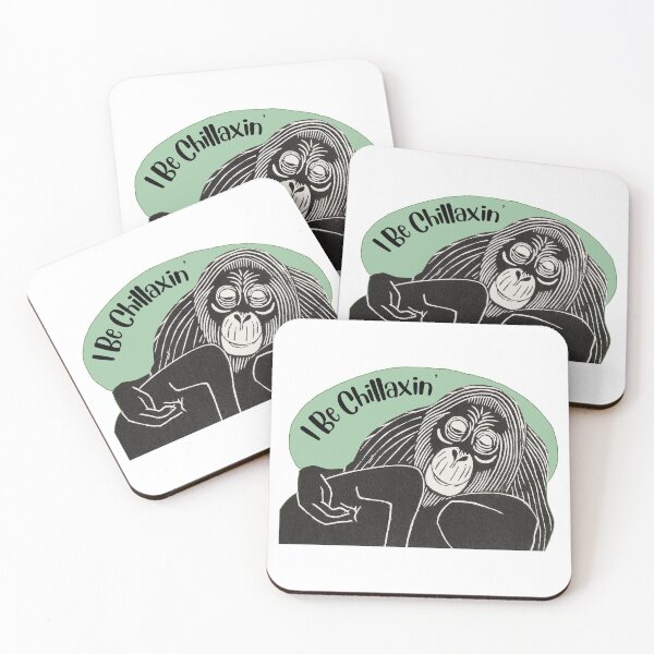Item preview, Funny Laid-Back Orangutan, I Be Chillaxin’, Green background designed and sold by hjsmith.