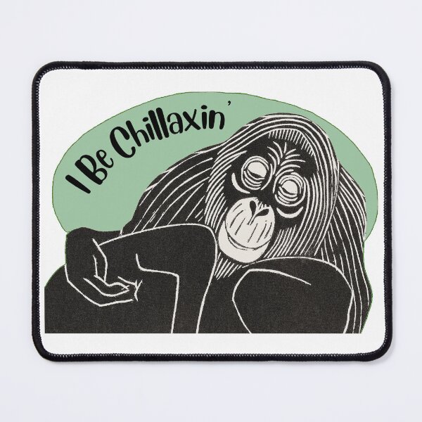Item preview, Funny Laid-Back Orangutan, I Be Chillaxin’, Green background designed and sold by hjsmith.