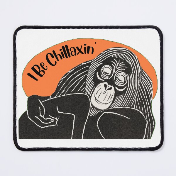 Item preview, Funny Laid-Back Orangutan, I Be Chillaxin’, Orange background designed and sold by hjsmith.